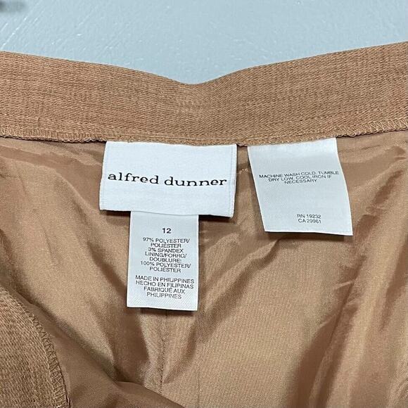 Alfred Dunner Size 12 Camel Tan Wide Leg Trousers Classic Dress Pants Minimalist - Picture 6 of 11